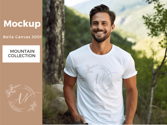 Download Bella Canvas Mockup - Men White Tshirt - Canvas mockup Collection