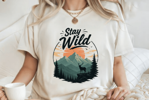 Download Vintage Deer Silhouette Mountain Hiking - Premium Resources